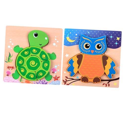 NESTINGHO 2St Puzzles aus Holz Kinder bastelset basteln für Kinder Crafts for kinderpuzzle schildkröten Puzzle 3D-Puzzles für Kinder Holzpuzzles für Kinder Holzpuzzle für Jungen von NESTINGHO