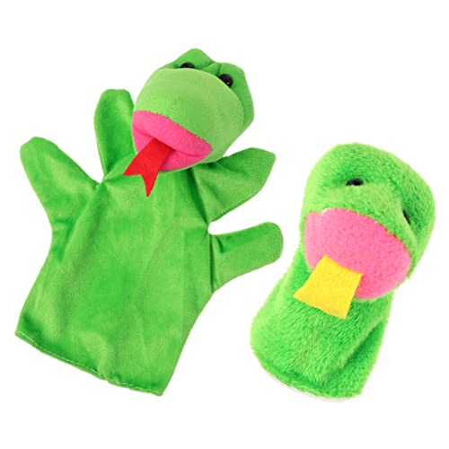 NESTINGHO 2St tierische Marionette Schlange Fingerpuppe Eltern-Kind-Interaktionsspielzeug interaktives Spielzeug Kinder spielhaus Plush Toy Bildung Spielzeug schöne Handpuppe Polyester Green von NESTINGHO