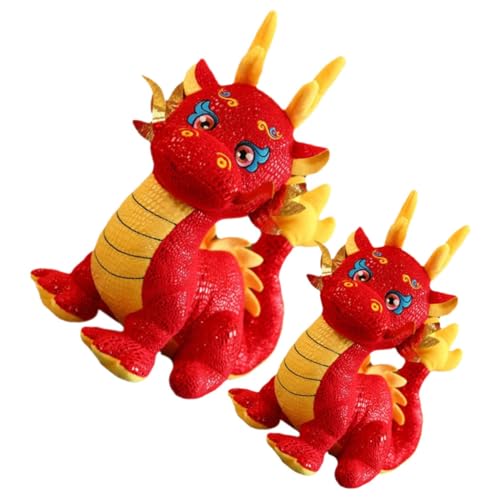 NESTINGHO 2st Jahr Der Drachen-Maskottchen-Puppe Ausgestopftes Drachenspielzeug Ausgestopfter Drache Für Kinder Drachen-neujahrsspielzeug Drachenspielzeug Für Kinder Stofftierpuppe Plüsch von NESTINGHO