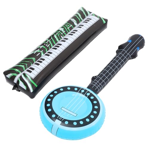 NESTINGHO 2st Lustiges Aufblasbares Instrument Aufblasbare Instrumente Ukulele Musikspielzeug Aufblasbare Musikrequisiten Aufblasbare Tastatur Aufblasbares Instrumentenspielzeug Pvc von NESTINGHO