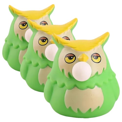 NESTINGHO 3St Prise Musik Spielzeug-Eule lustiges dehnbares Spielzeug Vogel Statue Figur kinderspielzeug Spielzeug für Kinder Fun Toy Spielzeug entlüften Spielzeug zum Stressabbau PVC Green von NESTINGHO