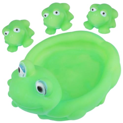 NESTINGHO 4 Stück Badespielzeug Spielzeug Für Die Badewanne Froschfamilie Badewannenspielzeug Frosch Wasserspielzeug Badefrosch Spielzeug Schwimmende Froschfamilie Spielzeug Green Vinyl von NESTINGHO