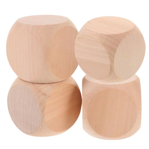 NESTINGHO 4 Stück Blankowürfel Aus Holz Würfelzubehör Blanko-DIY-würfel Aus Holz Holzwürfel Würfel Aus Holzrohlingen Unfertige Leere Blöcke Leere Würfel Unvollendete DIY-würfel Aus Holz von NESTINGHO