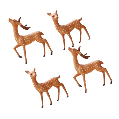 NESTINGHO 4 Stück Cute Decor miniaturfiguren Waldtiere Figuren gartendeko tortendeko Einschulung Spielzeug entzückende Figur Hirschfiguren winzige Hirschstatuen Desktop-Hirsch-Skulptur PVC von NESTINGHO