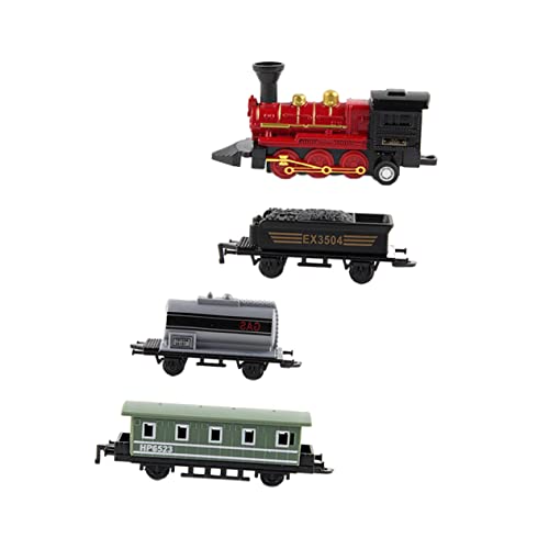 NESTINGHO 4 Stück Dampfzug Spielzeug Retro-Spielzeug Spielzeug zum Zurückziehen Spielzeugautozüge Spielzeugauto Spielzeug Kinder trainieren Spielzeug Retro Spielzeug Train Toy Spielzeuge rot von NESTINGHO