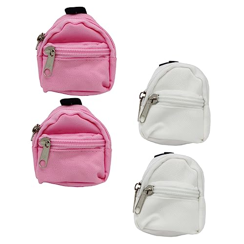 NESTINGHO 4 Stück Simulation Schultasche Mini Rucksack Mädchen Rucksäcke Schultaschen Für Rucksäcke Für Mini Puppentasche Reißverschlussöffnung Schultasche Mini Puppen Rucksäcke Rucksäcke von NESTINGHO