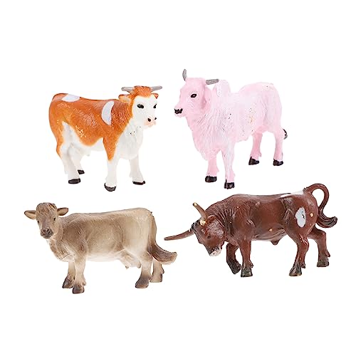 NESTINGHO 4 Stück Simulation Yak-Modell Spielzeug zum Bullenreiten Miniatur-Kuhstatue Animals Toys for kindergeburtstags mitgebsel Kleinkindspielzeug Kindertiere Erkenntnisspielzeug von NESTINGHO