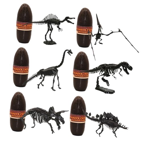 NESTINGHO 6 Set Dinosaurier Fossil Skelett Modell Kinderspielzeug Kinderspielzeug Dinosaurier Ei Spielzeug Archäologisches Spielzeug Dinosaurier Skelett Modell Dinosaurier Spielzeug Schwarz von NESTINGHO