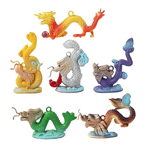 NESTINGHO 6St Mini-Drachenfiguren Drachen Ornament PVC Drachen Dekoration Drachen Figurine für Kinder Mini Drachen Statue Spielzeug Desktop-Ornamente Dekoration der Drachenstatue PVC-Drache von NESTINGHO