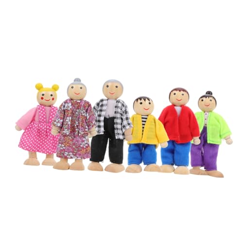 NESTINGHO 6St Puppe Mini-Actionfiguren Weihnachtsstrumpf Stuffer Spielzeuge Spielzeug für Familienrollenspiele bürodeko büro Dekoration einschenker laufstall Spielzeug weihnachtsdeko Holz von NESTINGHO