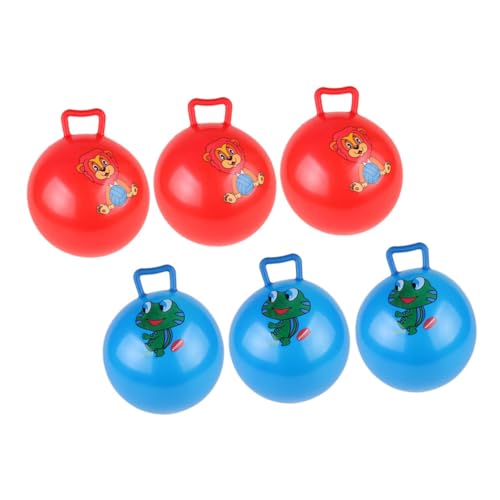 NESTINGHO 6St Schläger handhaben aufblasbar federnd aufblasbare Bälle Hüpfball für Kinder Kugelkugel für Kinder hupfball für Kinder Activity für Kinder Cartoon-Bälle Springender Ball PVC von NESTINGHO