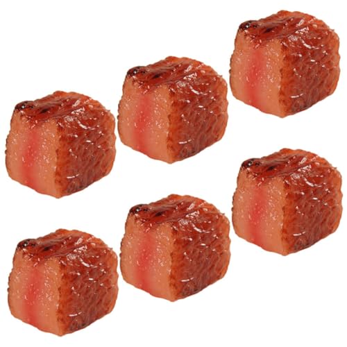 NESTINGHO 6st Simulierte Rindernuggets Food-Modell Gefälschtes Fleisch-lebensmittelmodell Gefälschte Fleischstütze Requisite Für Gefälschtes Fleisch in Der Küche Rinderblock-Modell PVC von NESTINGHO