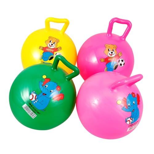 NESTINGHO 8 STK Schläger handhaben aufblasbar federnd Sprungball für Kleinkinder Kinder hüpfen Springender Ball hupfball für Kinder Activity für Kinder Spielzeug Cartoon-Bälle Hüpfball PVC von NESTINGHO