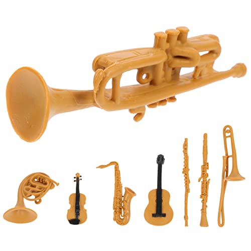 NESTINGHO 8 Teiliges Musikinstrumenten Set Modell Dekorative Instrumente Musikinstrument Spielzeug Miniaturinstrument Tischspielzeug Horn Trompete Statue Musikinstrumente von NESTINGHO