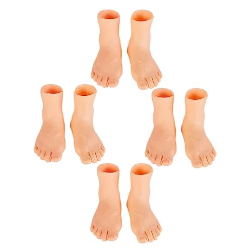 NESTINGHO 8st Kleine Fingerhand Winzige Fingerhände Halloween-füße Dehnbare Fingerpuppen Fingerschuhe Mini-handfingerpuppen Mini-streichfüße Mini-realistische Hand Light Brown Plastik von NESTINGHO