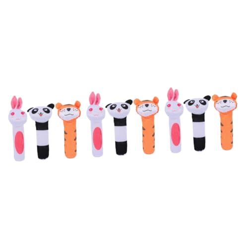 NESTINGHO 9 STK Spielzeug rasseln Rasselspielzeug für Babys Shaker sensorisches Spielzeug scrump plüsch Plüschtier Animal Toys Spielzeuge tierische BB-Sticks Spielzeug für Kinderrasseln von NESTINGHO