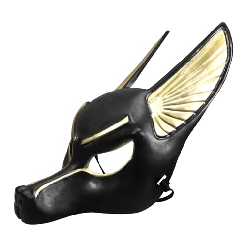 NESTINGHO Anubis Maske Cosplay Masken Masken Requisiten Halloween Maske Cosplay Venezianische Masken Halloween Zubehör Maskerade Maske Venezianische Maske Kostümmasken Retro von NESTINGHO