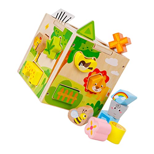 NESTINGHO Cartoon-Intelligenz Box Lernspielzeug Für Kinder Puzzle-Spielzeug Früherziehungsspielzeug Bildungsspielzeug Kindergeschenk Kreatives Spielzeug Baustein Green Hölzern von NESTINGHO