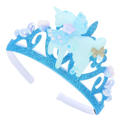 NESTINGHO Einhorn Stirnband Haarreifen Für Mädchen Glitzer-pailletten-stirnband Haarband Mit Prinzessinnenkrone Abschlussball-party-krone Glitzer-tiara-stirnband Einhorn Tiara Plastik von NESTINGHO