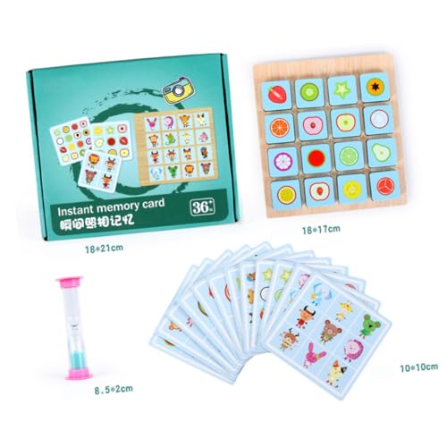 NESTINGHO Gedächtnisschach Für Kinder Alphabet-Spielzeug Kinder-Memory-Matching-Spiel Spielzeug Für Kinder Kartenspiel Für Kinder Lebensmittelspielzeug Kinder Spielset Hölzern von NESTINGHO