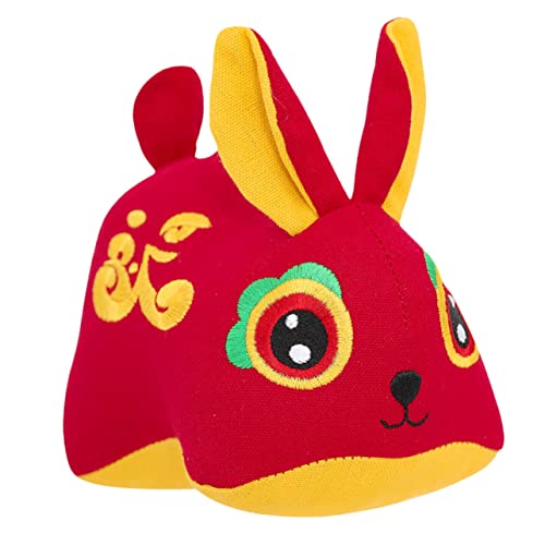 NESTINGHO Hasenpuppe aus Stoff Kawaii Stofftier Plüschpuppe schönes Kuscheltier Kinder Kuscheltier Kaninchenspielzeug Spielzeuge Hasenspielzeug Desktop-Kinderspielzeug Stofftier rot von NESTINGHO