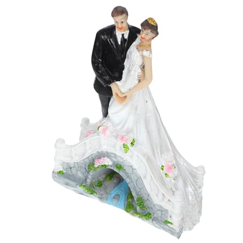 NESTINGHO Hochzeitstorte Dekoration Hochzeitstortendekorationen Verlobungstortenaufsatz Lustige Paarstatue Herr Und Frau Kuchendeckel Romantische Europäischer Stil Braut Harz Zubehör von NESTINGHO