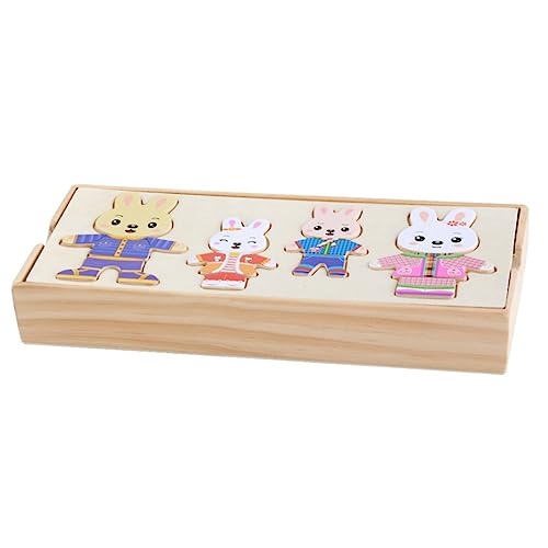 NESTINGHO Holzpuzzle interaktives Spielzeug aufbwahrungs-Box holzsteckpuzzel holzspielzeug tierpuzzle süßes Puzzle Spielzeug zum Umziehen Erkennungsspielzeug Früherziehungsspielzeug Hölzern von NESTINGHO