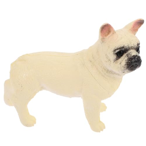 NESTINGHO Hundeskulptur Realistisches Hundemodell Miniatur-Welpenfigur lebensechter Welpe Hund Hund Spielzeug Modellhund Verzierung in Hundeform Simulationshundefigur PVC Weiß von NESTINGHO