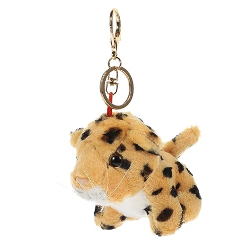 NESTINGHO Plüsch Schlüsselanhänger Leoparden-Schlüsselanhänger Plüschanhänger Kuscheltier Schlüsselanhänger süße schlüsselanhänger entzückender Anhänger Rucksack-Schlüsselanhänger von NESTINGHO