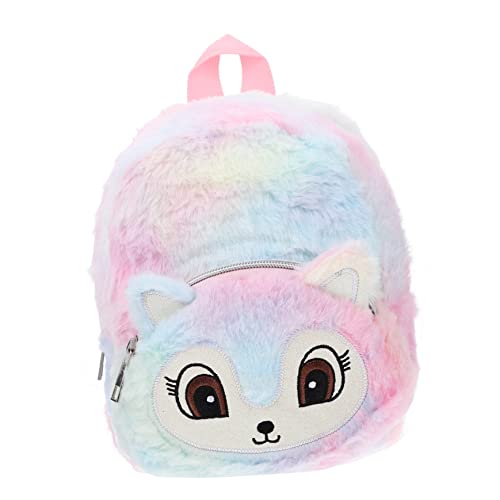 NESTINGHO Rucksack Prinzessin Münzbeutel Schulranzen Für Mädchen Plüsch Lässige Tagesrucksäcke Schultasche Für Kinder Mini-Reisetasche Schulter-Aufbewahrungstasche Polyester Colorful von NESTINGHO