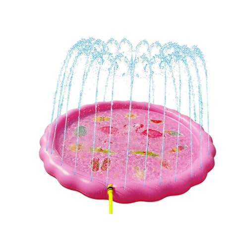 NESTINGHO Runde Wassermatte Streukissen Für Kinder Outdoor-spielmatten Für Kleinkinder Sommer Sprinklermatte Aufblasbares Spielzeug Sprühwassermatte Kindersprinkler Kleinkinder-pad Rosa von NESTINGHO