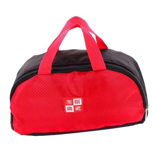 NESTINGHO Stückkarton Aufbewahrungstasche Reiseschach Spielzubehör Gehen Taschen Für Brettspiele Reise-Einkaufstasche Schachtasche Gobang-spieltasche Reisetasche Speicherhalter Rot Polyester von NESTINGHO