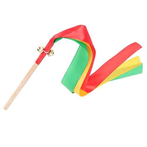 NESTINGHO Tanzband seidenband Ribbon handbandage Kindererziehungsspielzeug fliegenband Kinderspielzeug Rhythmusbandstöcke Zauberstab aus Seide -Stick-Streamer Bandstab für Kinder Holz von NESTINGHO