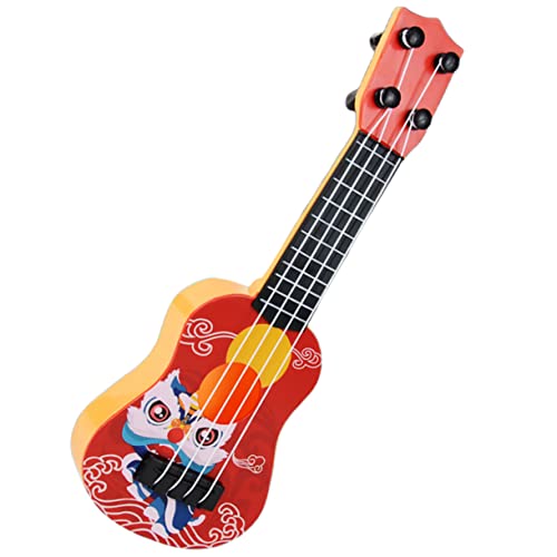 NESTINGHO Ukulele Gitarre für Kinder im Alter von 5-9 Jahren Miniatur Gitarre Miniaturen Musical Miniaturspielzeug kindergitarre Kinder Gitarre Gitarrenmodell für Kinder Mini-Gitarre Abs rot von NESTINGHO