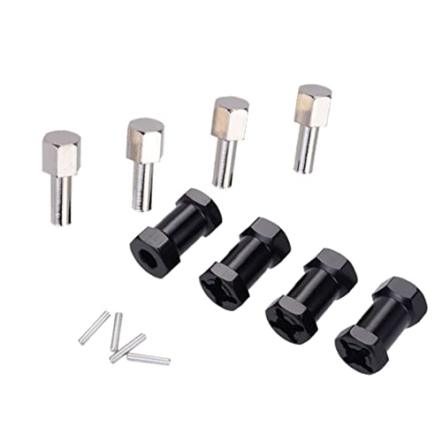 NESTINGHO Zubehör für RC-Autos geländewagen Radnaben Adapter Rad-Sechskant-Adapter rc Auto Rad Teile Sechskantadapter für RC-Car Autoteile 1/10 RC Auto Radteile Nabenadapter für RC-Car Black von NESTINGHO