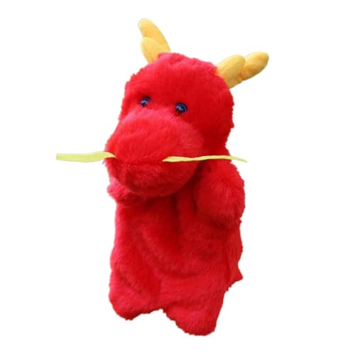 Plüsch-Handpuppe Drache kinderdrache Kinder-Drachen Langlebige Handpuppe playmobile Drachen Lustige Handpuppe tierische Handpuppe tierische Plüsch-Handpuppe Cartoon-Tierpuppe rot NESTINGHO von NESTINGHO