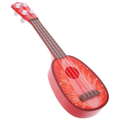 Simulierte Frucht Mini-Gitarre Ukulele Ukulele Spielbares Instrument Pädagogisches Kinderspiel (erdbeerfarbe) Ukulele-Gitarre Für Kinder Konzert-Ukulele Ukulele Üben Plastik Rot NESTINGHO von NESTINGHO