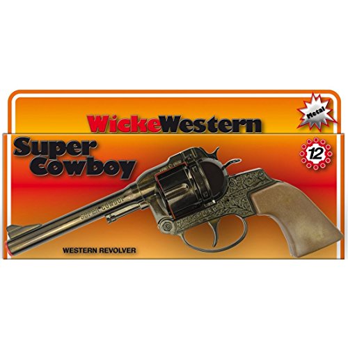 NET TOYS 12 Schuss Super Cowboy Pistole 230 mm braun Texas Revolver Western Colt Ranger Knarre Spielzeug Sheriff Waffe von NET TOYS