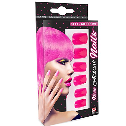 NET TOYS 80er Jahre Fingernägel Künstliche Nägel Neon Pink Fake Nails Airbrush Kunstnägel zum Aufkleben von NET TOYS