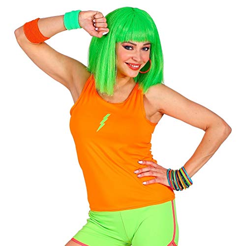 NET TOYS 80er Jahre Tank Top für Damen - Orange - Knalliges Frauen-Outfit Aerobic Achselshirt 90s - Ideal für Mottoparty & Karneval von NET TOYS