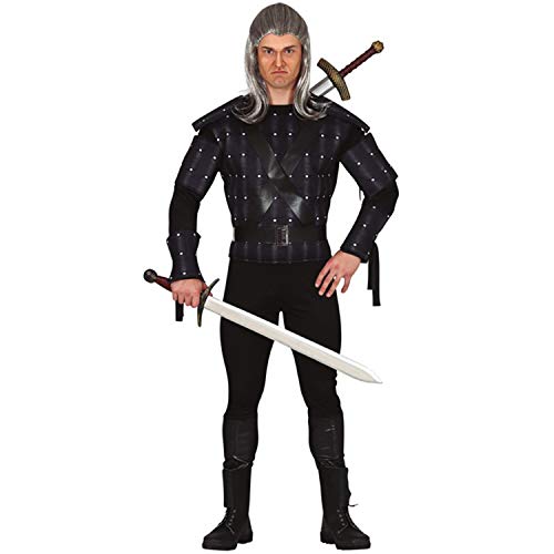 NET TOYS Angesagtes Witcher Kostüm für Männer - Schwarz L (52/54) - Außergewöhnliche Herren-Verkleidung Zauberer Herrenkostüm Geralt von Riva - Genau richtig für Kostümfest & Mottoparty von NET TOYS