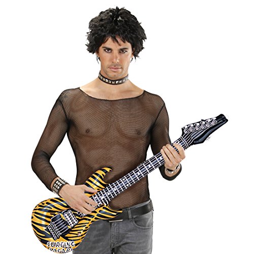 NET TOYS Aufblasbare Gitarre Deko Luftgitarre Tiger Rocker Inflatable Guitar Rockstar Gummigitarre Party Gitarren Instrument Mottoparty Musikinstrument Accessoire Partydeko aufblasbar von NET TOYS