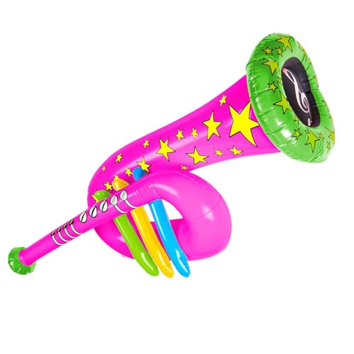 NET TOYS Aufblasbare Trompete - Rosa ca. 63cm - Originelles Party-Accessoire Zirkus Tuba aufblasbar von NET TOYS