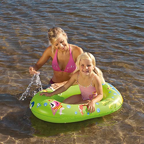 NET TOYS Aufblasbares Gummiboot - Bunt 95 x 55 x 20 cm, ca. 15-20 kg Tragkraft - Originelles Kinder-Badespielzeug Kinderboot für Jungen & Mädchen - Ideal für Pool & Strand von NET TOYS