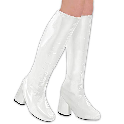 NET TOYS Aufregende GoGo Schuhüberzieher - Weiß - Hinreißendes Party-Accessoire Stiefel-Überzieher für Damen - Bestens geeignet für Mottoparty & Karneval von NET TOYS