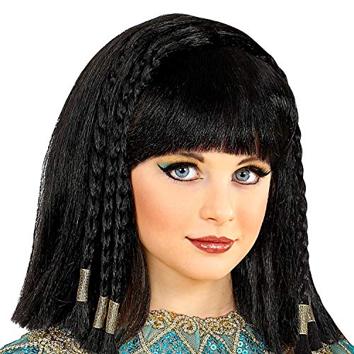 NET TOYS Bezaubernde Cleopatra Kinder-Perücke mit Zöpfen - Schwarz - Aufregendes Kinder-Kostüm-Zubehör Pharaonin Mädchen-Perücke - Bestens geeignet für Kinder-Fasching & Kostümfest von NET TOYS