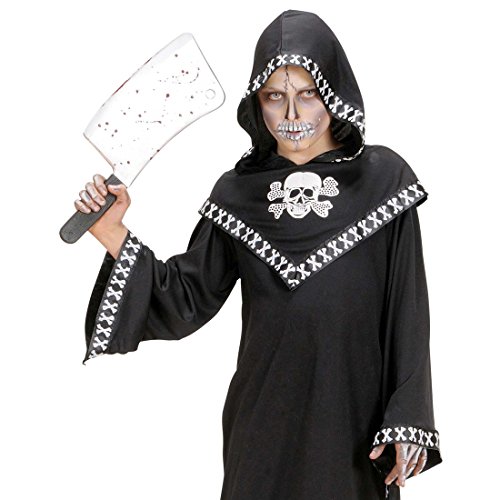 NET TOYS Blutiges Beil Blutmesser Silber-rot Blut Hackbeil Hackebeil Halloween Zubehör Zombie Henker Waffe von NET TOYS