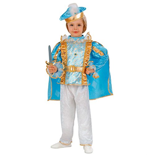 NET TOYS Charming Prinz Kostüm König Kinderkostüm 98 cm Blaues Prinzenkostüm Edler Märchenprinz Jungenkostüm Prince Kind Faschingskostüm Edelmann Märchenkostüm Junge von NET TOYS