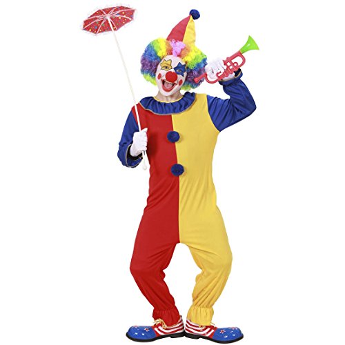 NET TOYS Clown Kostüm Kinder Clownkostüm 140 cm 8-10 Jahre Clownskostüm Jumpsuit Harlekin Faschingskostüm Kindergeburtstag Overall Zirkus Narrenkostüm Kinderkostüme Karneval von NET TOYS