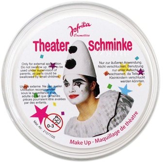 NET TOYS Clownschminke weiß Clownsweiß Clown Schminke weiße Theaterschminke Faschingsschminke von NET TOYS